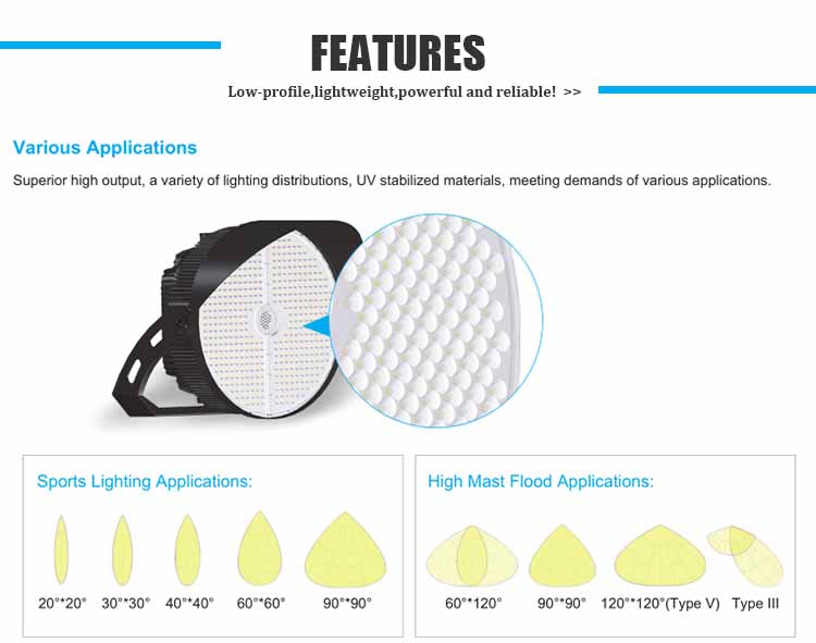7years warranty 300w 1200w led flood light spot light